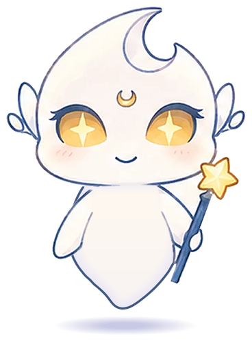 Lucine, floating, holding her star wand